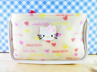 【震撼精品百貨】Hello Kitty 凱蒂貓~化妝包/筆袋-大臉愛心(白)*30841