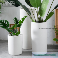 陶瓷落地花瓶大號北歐簡約水培植物擺件室內盆栽家居裝飾白色花盆
