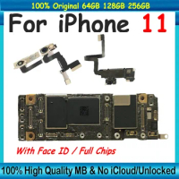 Clean iCloud For iPhone 11 64gb/128gb/256gb Motherboard With Face ID For iPhone 11 Unlocked MainBoard Full Chips plate Free Ship