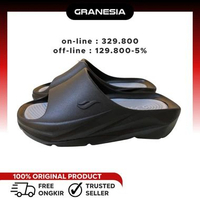 Sandal Casual Cowok SELOP DESLE BROOKLYN| Sandal Slop Pria 41 Hitam/Abu