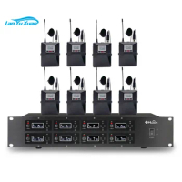 8 channel wireless lapel mic system lavalier uhf wireless microphone for Conference
