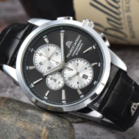MAURICE LACROIX Quartz watch Ben Tao Series Three-eye Chronograph Fashion Casual Luxury Leather Men Relogios Masculinos