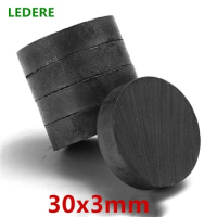100pcs/lot Disk Ferrite Magnet 30x3 mm magnet fridge ferrite magnet ring ferrite magnet for speakers magnet black ceramic magnet