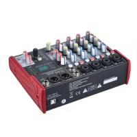 SM-68 Portable 6-Channel Sound Card Mixing Console Mixer Built-in 16 Effects with USB Audio Interface Supports 5V Power Bank