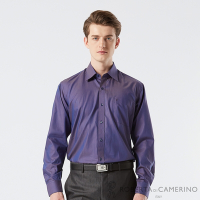 【ROBERTA 諾貝達】男裝 藍紫色長袖襯衫-絲光棉-台灣製 條紋款