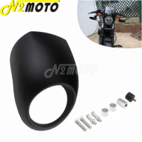Motorcycle 5-3/4" Front Headlight Fairing Cowl Mask W/ 39mm Fork Mount Bracket For Harley Sportster Dyna FXD XL 1200 883 1973-Up
