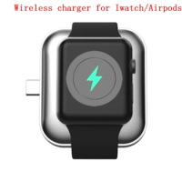 2 In 1 Double-sided USB-C Fast Charging Station For Airpods Pro Magnetic Wireless Charger For Apple Watch 6/5/4/3/2/1