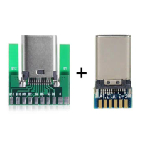 Test soldered USB-C female socket USB3.1type-c SMT female head with PCB board connector