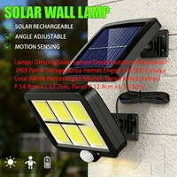 Lampu Dinding Solar Sensor Gerak Outdoor Waterproof IP65 Panel Tenaga Surya Hemat Energi 120 LED Cah