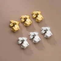 1pc/Lot 999 Pure Silver Cubic Rabbit Design Loose Beads 14x12mm Handmade Plated Gold Color Bead Spacers DIY Jewelry Accessories
