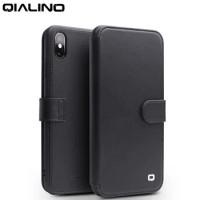 QIALINO Stylish Genuine Leather Flip Case for Apple iPhone XS/XR Magnetic Buckle Handmade Cover with Card Slot for iPhone XS MAX