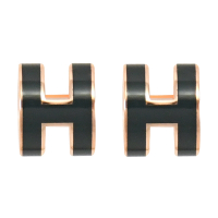 HERMES MINI POPH 圓弧型耳針式耳環(玫瑰金/松柏綠)