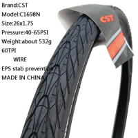 CST 27.5X1.75 Tires C1698N 26X1.75 MTB Bike Half Bald Road Bicycle Tire Puncture-proof BMX Folding Bicycle 60TPI Pneu Aro 27.5