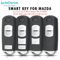 Smart Remote Key Fob 2/3/4 Buttons 315MHz ID49 Chip for Mazda 3 6 CX7 MX-5 Miata 2013-2019 SKE13D-01 SKE13D02 Mitsubishi System