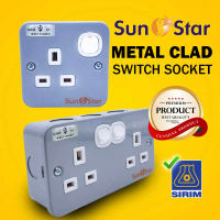 SUNSTAR 13A METAL SWITCH SOCKET Metal Clad Socket Outlet Extension Socket Besi Metal Socket Plug