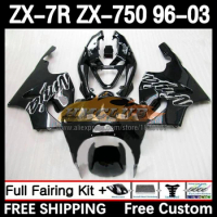 Body Kit For KAWASAKI NINJA ZX-7R ZX-750 1996 1997 1998 1999 107No.64 ZX 7R 750 7 R ZX750 ZX7R 00 01 02 03 Fairing Gloss black