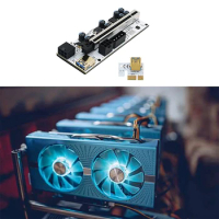 VER 010-X PCIE Riser 1X To 16X Graphic Extension With Flash LED For Bitcoin GPU Mining Powered Riser Adapter Card
