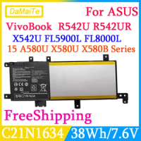New C21N1634 Laptop Battery For Asus Vivobook A580U X580U X580B A542U R542U R542UR X542U V587U FL5900U FL5900L FL8000U Series