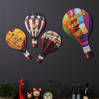 美式復古懷舊創意熱氣球裝飾木板畫咖啡廳餐廳酒吧墻面裝飾壁掛件