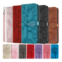 3D Tree Flip Leather Case For Sony Xperia 1 IV 10 IV 5 iii 10 III XZ2 Phone Book Cover For iPhone 12 mini 11 Pro Max X XR XS Max