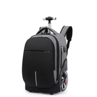 Rolling Luggage Backpack Men Trolley Bag with wheels Business Wheeled Backpack Cabin Carry on Trolley Bag