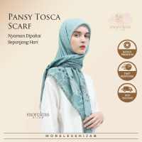 Moreless Hijab - Pansy Tosca Scarf | Hijab Segi Empat Premium ( Lasercut Adem Lembut Dan Anti Licin 
