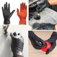 20PCS Orange Black Work Gloves Durable Multi-purpose Nitrile Household Gloves Wear-Resistant Antiskid Auto Repair Gloves Unisex