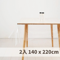 【CasaBella 美麗家居】2入 透明 防水桌巾 140x220cm(防水 防油 PVC 桌巾 桌布 野餐桌巾)