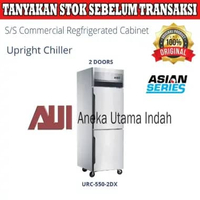 Gea URC-550-2DX SS Upright Chiller Kulkas Dapur Komersial Stainless Steel 2 Pintu - Kabinet Stainles