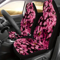 Pink Sakura Printed Car Seat Cover Front Seats Bucket Seat Protector Car Seat Cushions for Car SUV Truck or Van for Women Man