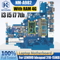 For LENOVO Ideapad 310-15IKB Notebook Mainboard NM-A982 i3 i5 i7 7th Gen RAM 4G 8S5B20M29185ZZ Laptop Motherboard Test
