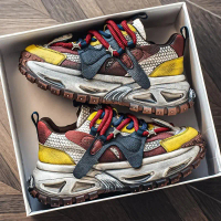 INS runway style student sneakers for men, thick-soled, height-increasing, breathable dad shoes, tre