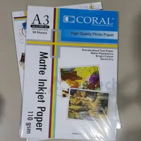 CORAL MATTE INKJET PAPER A3 110 GSM 50 LEMBAR KERTAS 110GSM