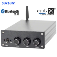Sunbuck 48V Power Supply 2.1 300W Bluetooth 5.0 APTX HIFI TPA3255 digital Power Amplifier sound TPA3255 Power Amplifier Audio