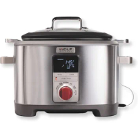 Wolf Gourmet Programmable 6-in-1 Multi Cooker with Temperature Probe, 7 qrt, Slow Cook, Rice, Sauté, Sous Vide, Stainless Steel