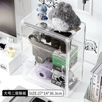 拍立得相機收納盒透明鏡頭配件相紙桌面展示盒ccd數碼相機防塵櫃-【大號-帶兩層隔板-磁吸門】 均碼-款式2