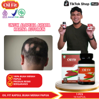 Oil Fit Kapsul Buah Merah Papua -  Untuk Alopecia Areata Rambut Pitak, Botak Koin Karena Autoimun