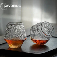 Spiral Texture European Wine Glass Tasting Ice Cube Whiskey Glass Nordic Ins Simple Water Glass Home Personality Wine Glass