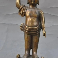tibet buddhism fane bronze Stand lotus Sakyamuni Prince Buddha Tathagata statue