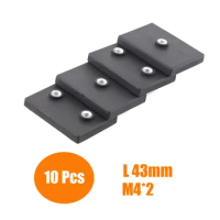 10 Pcs 43mm square rubber-coated magnet 1 Hole 2 Holes Powerful Neodymium Magnet Disc Rubber Costed M4 Thread Magnetic Material