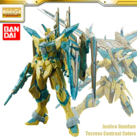 Original BANDAI MG 1/100 ZGMF-X09A Justice Gundam Tncross Contrast Colors Anime Action Figures Assembly Model Collection Toy