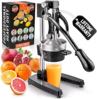 Zulay Kitchen Cast Iron Juicer - Easy-to-Clean Heavy-Duty Manual Juicer, Professional Citrus Juicer