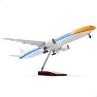 โบอิ้ง 777-300ER KLM (Orange Pride) โมเดลเครื่องบินโลหะหล่อขนาดใหญ่ 1/150 18.5 นิ้ว พร้อมขาตั้ง เหมา