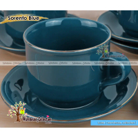 TERLARIS!!!!! ( PER-BIJI) Cangkir Set warna list emas // Coffee Set SANGO keramik (1 CANGKIR +1 LEPE