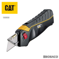 Cat®【專利按壓式伸縮美工刀 980080】附贈三片安全梯形刀片 開箱刀 多用途刀