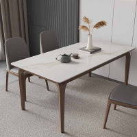 Sintered Stone Solid Wood Nordic Dining Table Kitchen Table And Chair Sintered Stone Dining Table Marble Dining Table Scratch Resistant