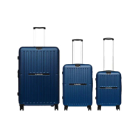【KANGOL】英國袋鼠文青風防爆拉鏈三件組行李箱 - 共3色