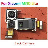 Original Big Rear Wide Back Camera For Xiaomi Mi 10 Lite Mi10Lite 5G Depth Backside Main Front Facing Selfie Cam Flex Cable