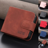 EUCAGR Wallet Card Slot Stand Magnetic Flip PU Leather Case For Samsung Galaxy Z Flip 3 4 5 Holder Cover For Samsung Z Flip5 4 3