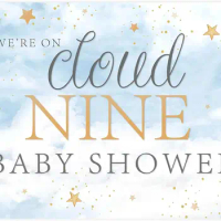 We are On Cloud Nine Baby Shower Decor Backdrop 5 x 3ft Photography Background for Gender Neutral Party Supplies